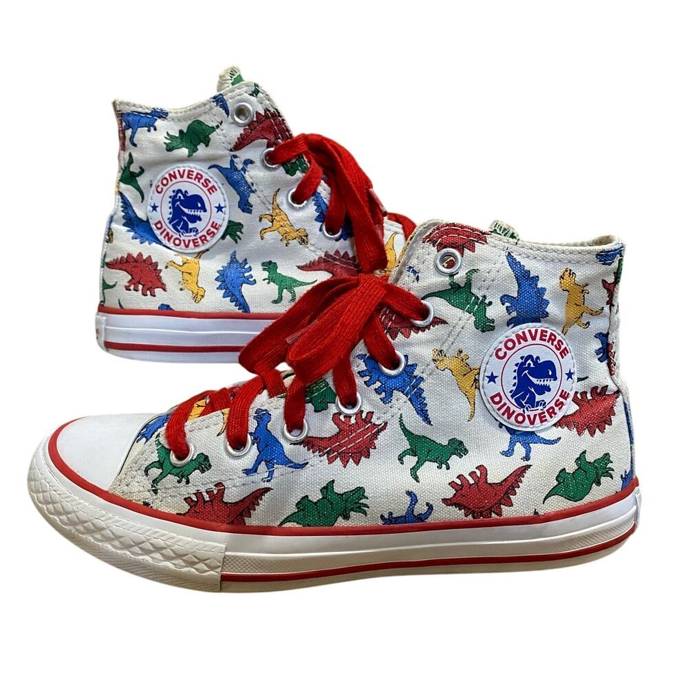 Converse Dinoverse Kids High-Top Sneakers Size 3 Youth Multicolor Dinosaurs